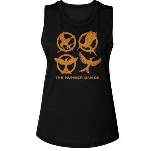Hunger Games Black Ladies Muscle Tank