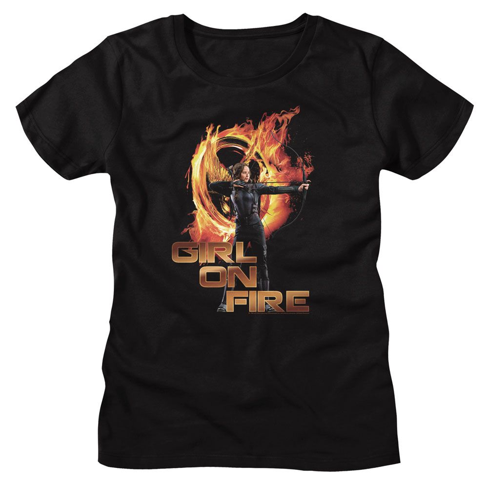 Hunger Games Black Ladies Short Sleeve Tshirt