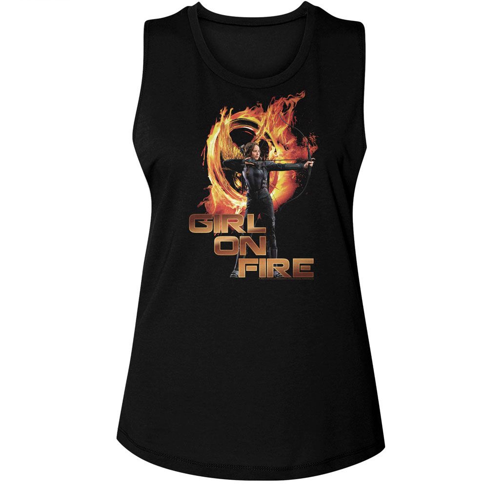 Hunger Games Black Ladies Muscle Tank