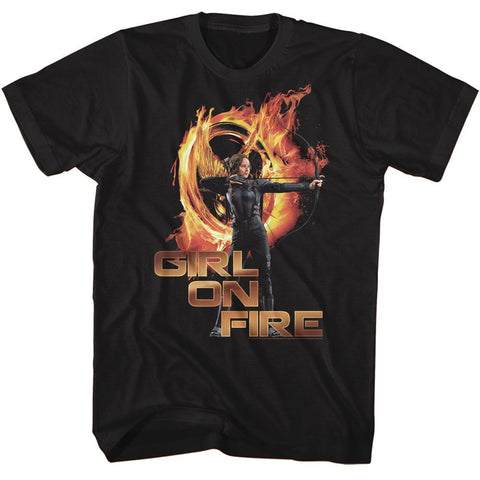 Hunger Games Black Adult Short Sleeve Tshirt