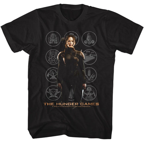 Hunger Games Black Adult Short Sleeve Tshirt