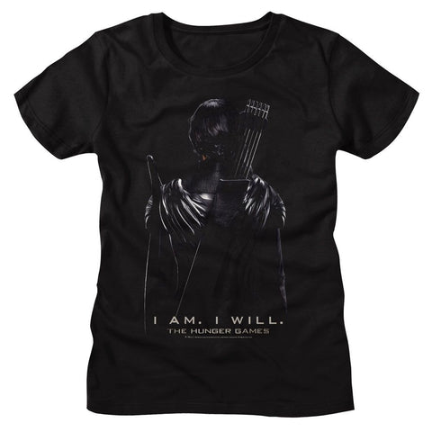 Hunger Games Black Ladies Short Sleeve Tshirt