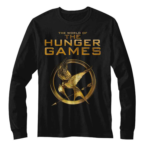 Hunger Games Black Adult Long Sleeve Tshirt