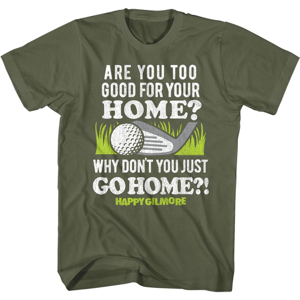 Happy Gilmore Military Green Adult Short Sleeve Tshirt