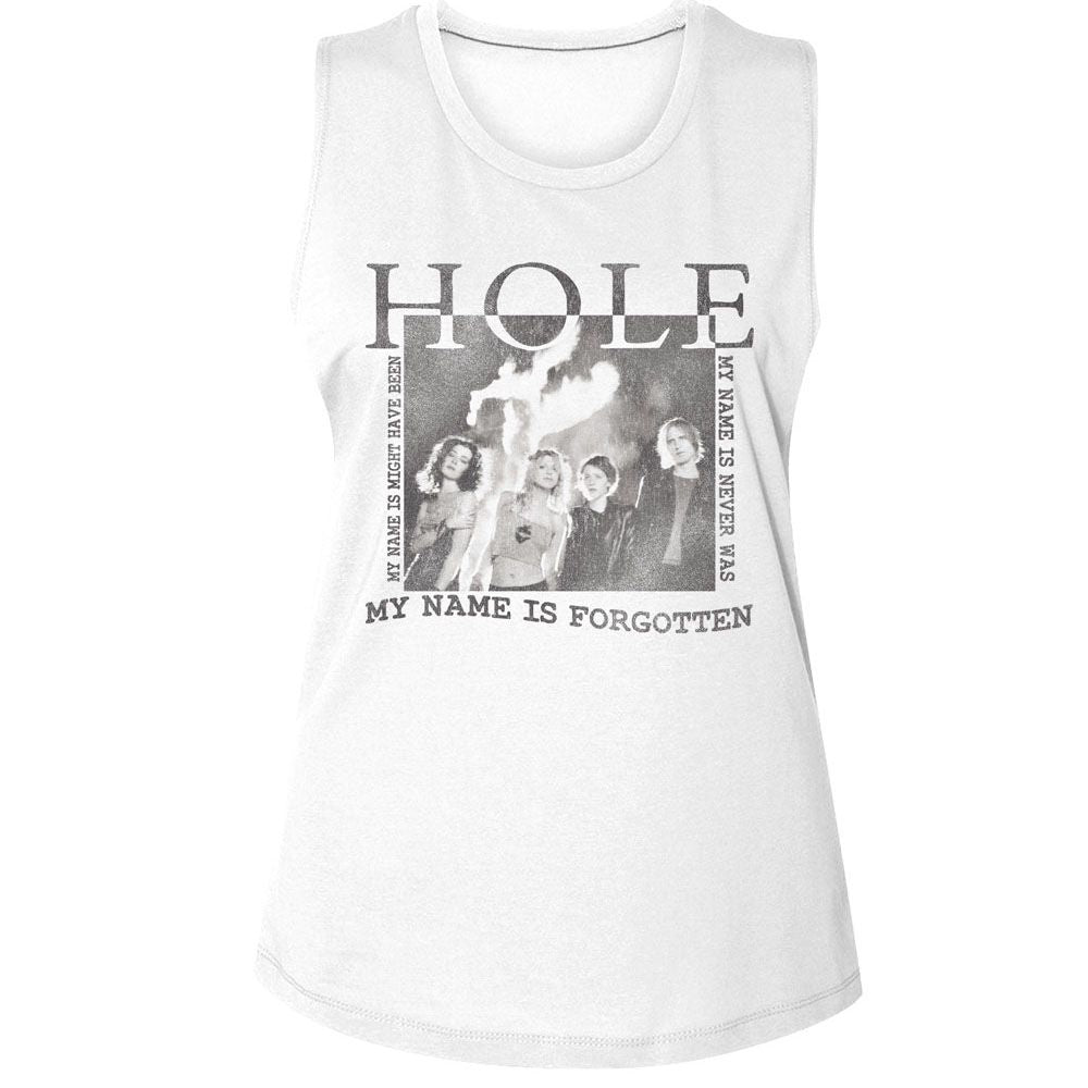 Hole White Ladies Muscle Tank