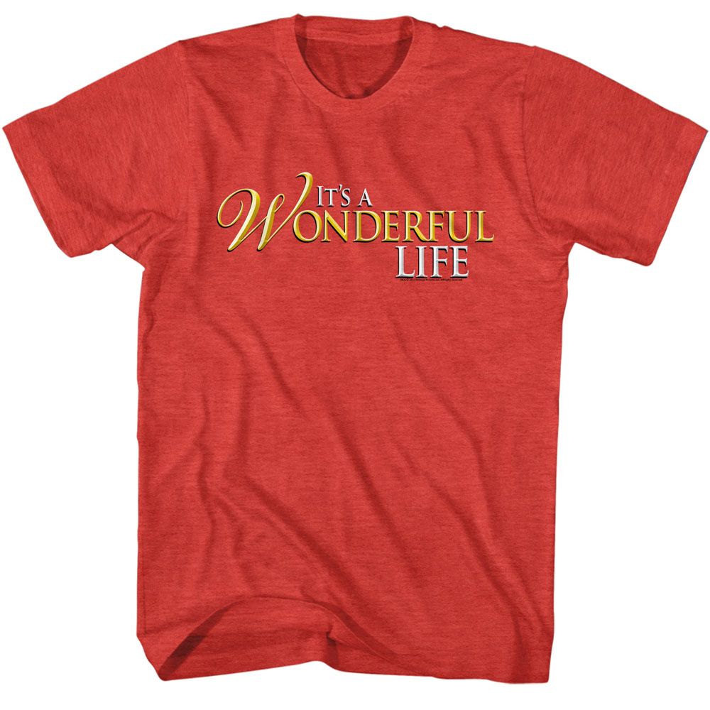 Its A Wonderful Life Red Heather Adult Short Sleeve Tshirt