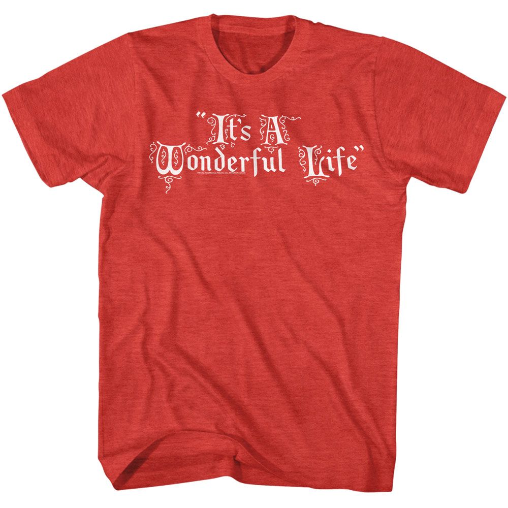 Its A Wonderful Life Red Heather Adult Short Sleeve Tshirt