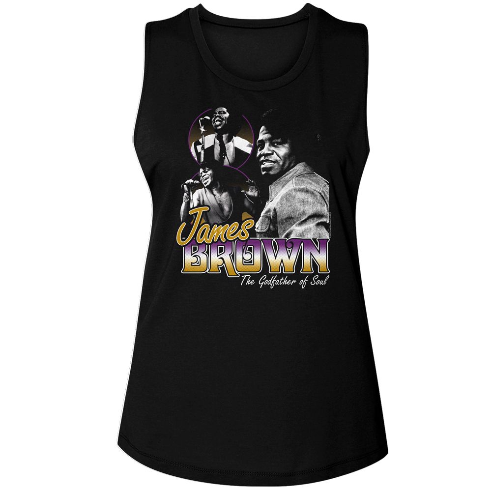 James Brown Black Ladies Muscle Tank