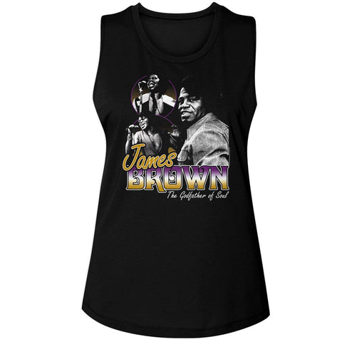 James Brown Black Ladies Muscle Tank