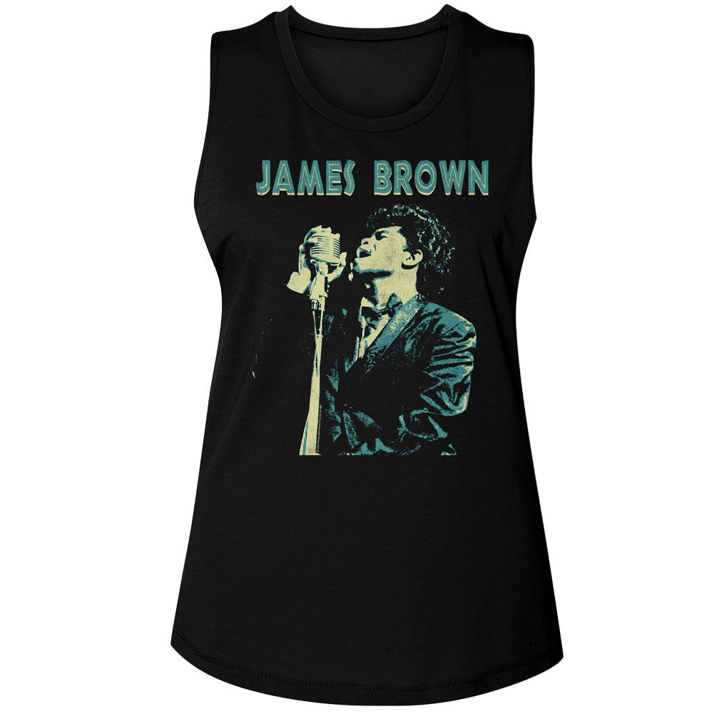 James Brown Black Ladies Muscle Tank