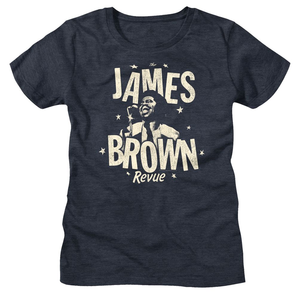 James Brown Navy Heather Ladies S/S Tshirt