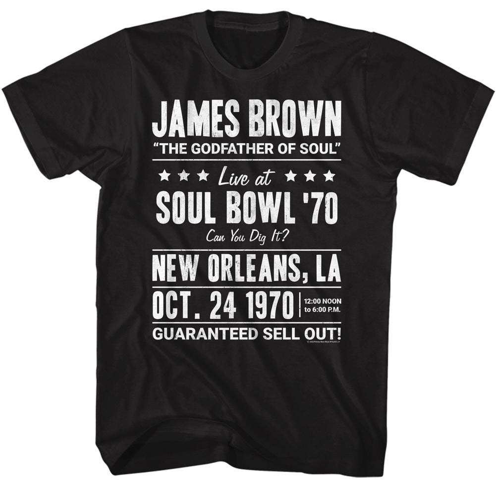 James Brown Black Adult S/S Tshirt