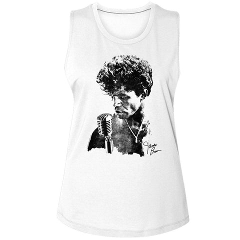 James Brown White Ladies Muscle Tank