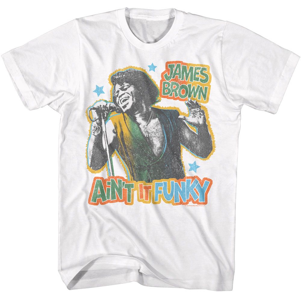 James Brown White Adult S/S Tshirt