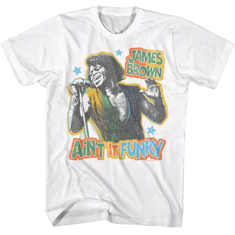 James Brown White Adult S/S Tshirt