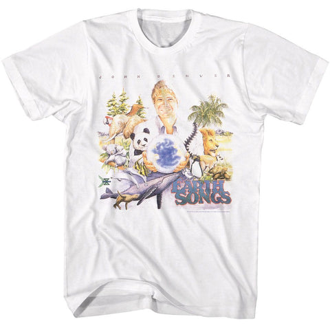 John Denver White Adult S/S Tshirt