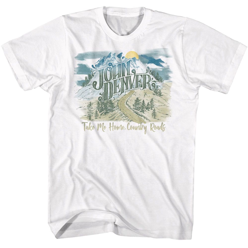 John Denver White Adult S/S Tshirt