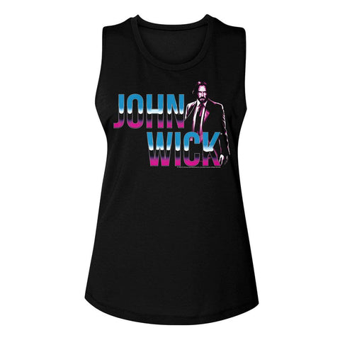 John Wick Black Ladies Muscle Tank