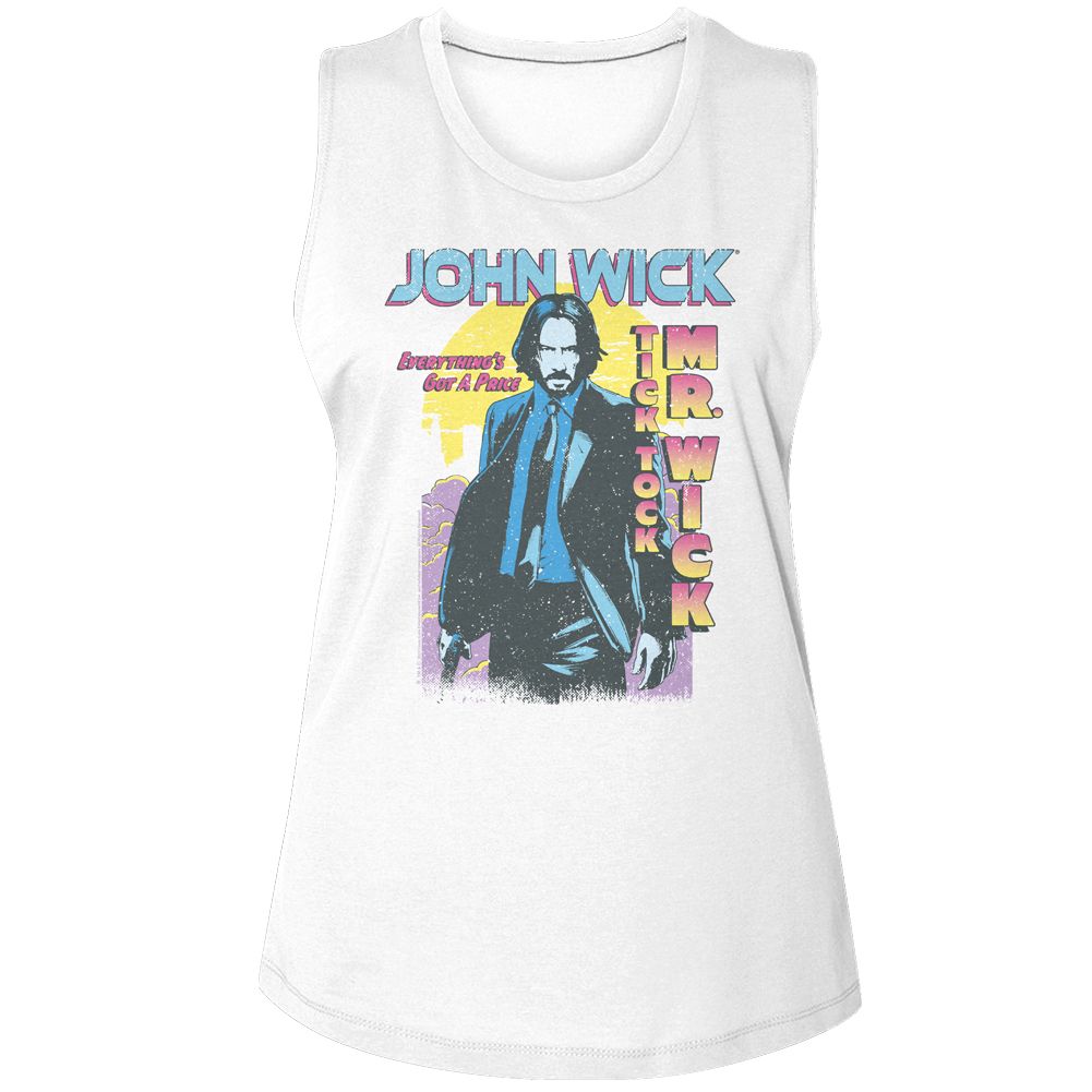 John Wick White Ladies Muscle Tank