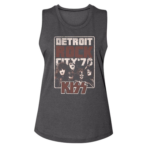 Kiss Charcoal Ladies Muscle Tank