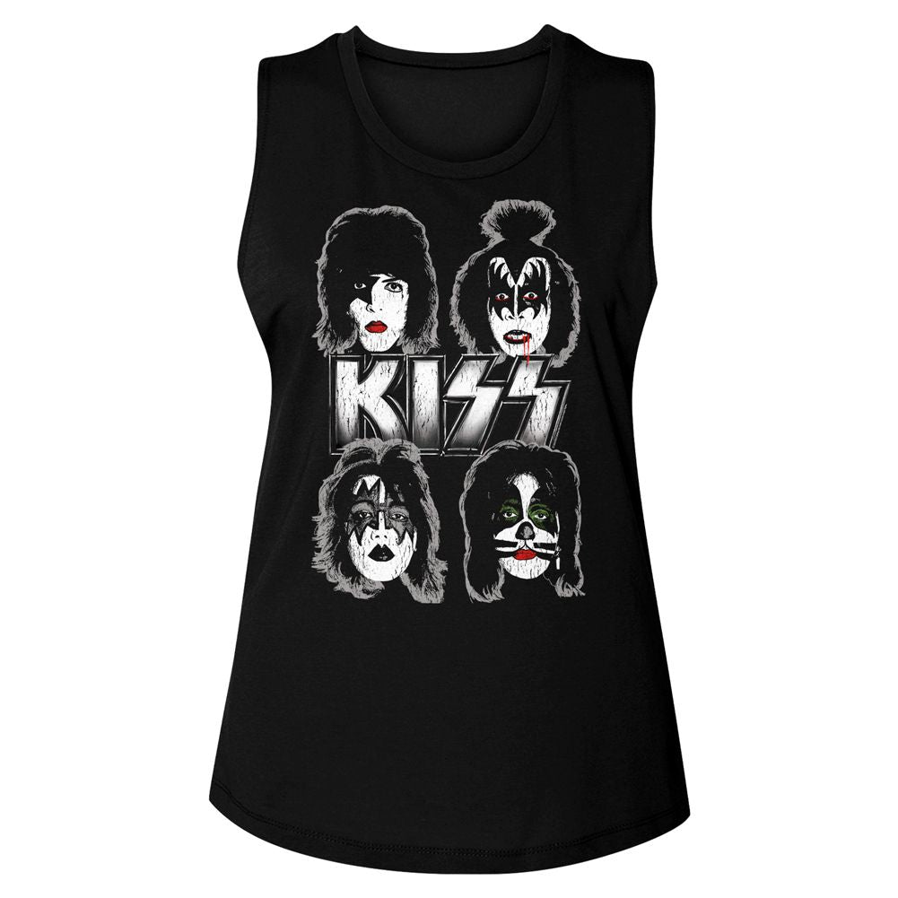 Kiss Black Ladies Muscle Tank