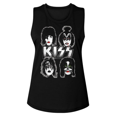 Kiss Black Ladies Muscle Tank