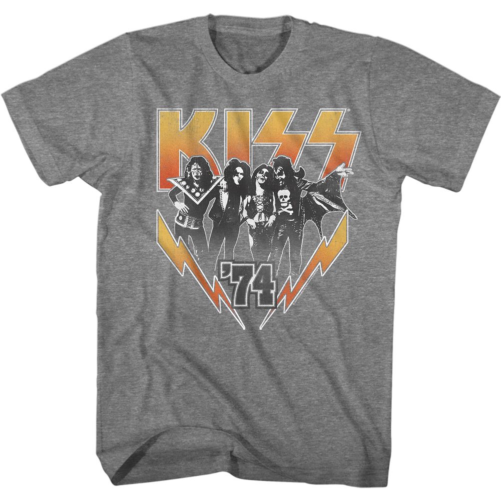 Kiss Graphite Heather Adult S/S Tshirt