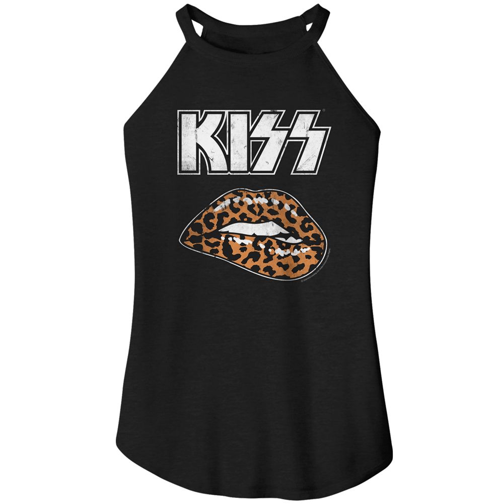 Kiss Black Ladies Sleeveless Rocker Tank