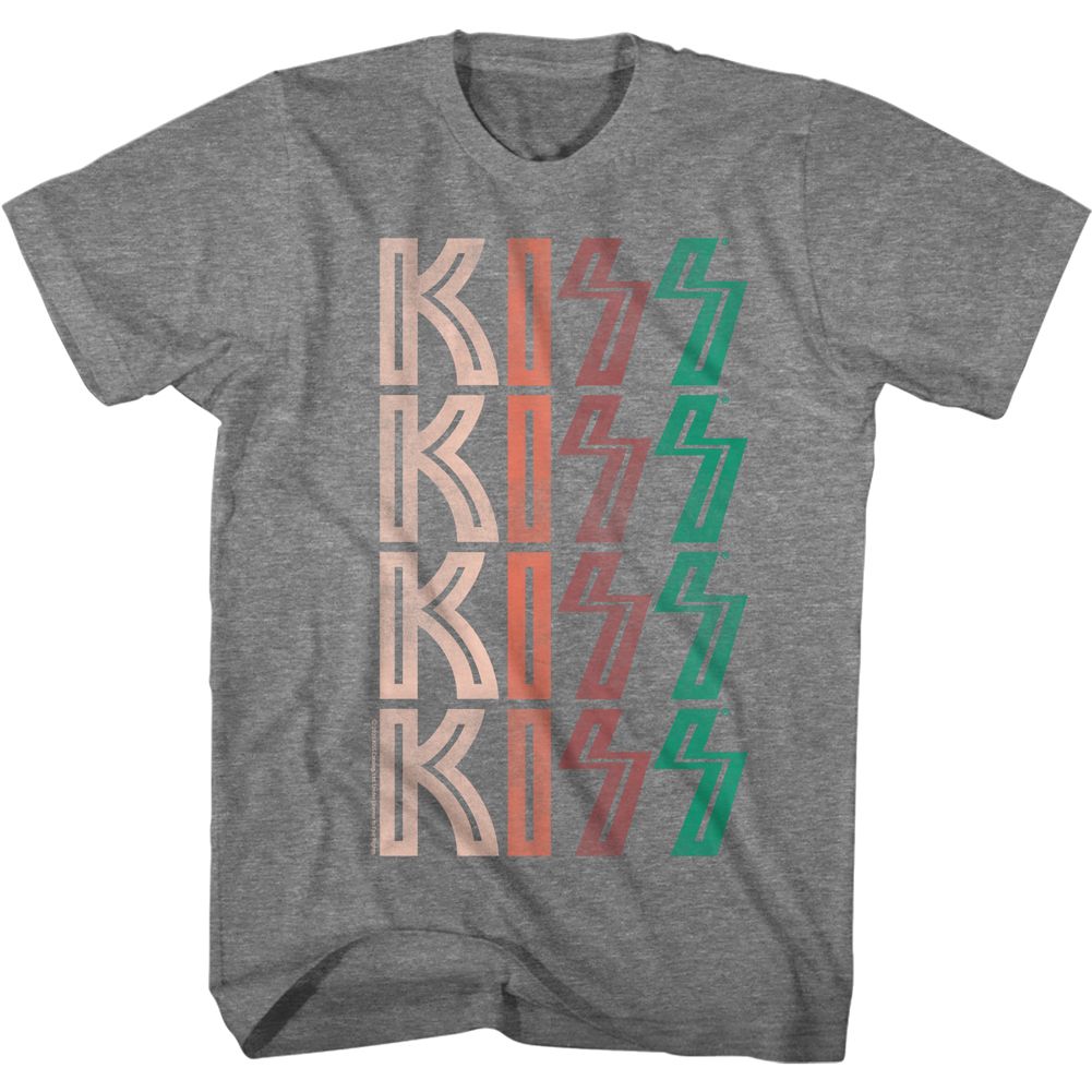 Kiss Graphite Heather Adult S/S Tshirt