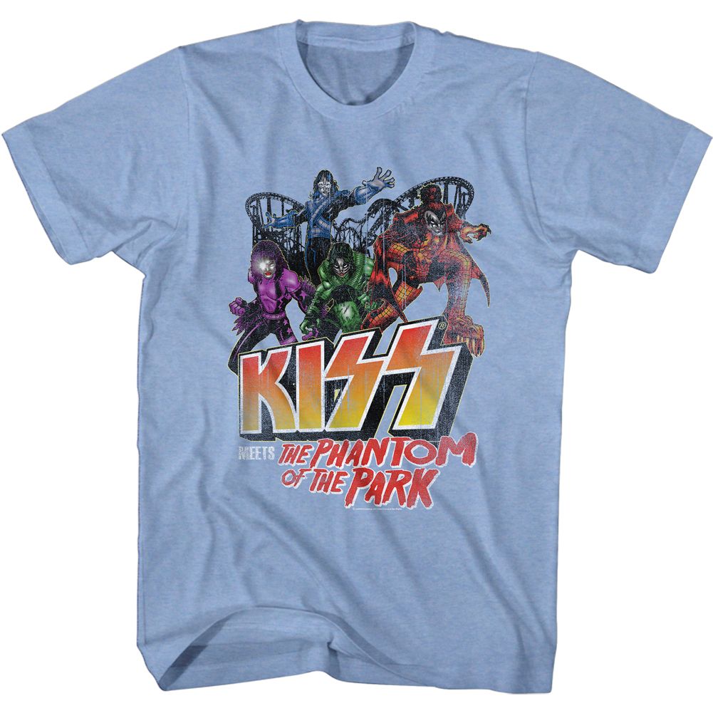 Kiss Light Blue Heather Adult S/S Tshirt