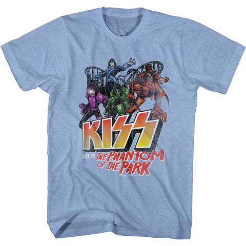 Kiss Light Blue Heather Adult S/S Tshirt