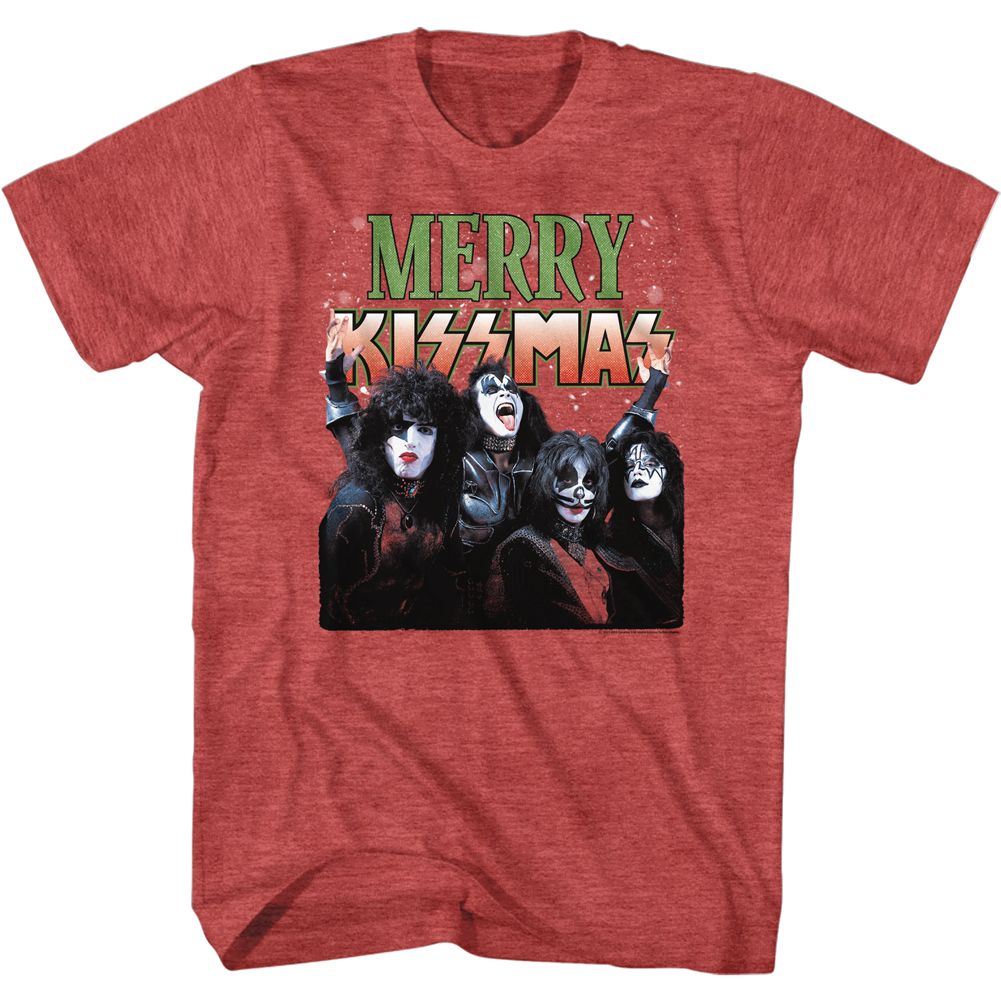 Kiss Red Heather Adult S/S Tshirt