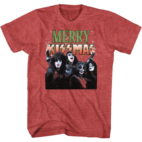 Kiss Red Heather Adult S/S Tshirt