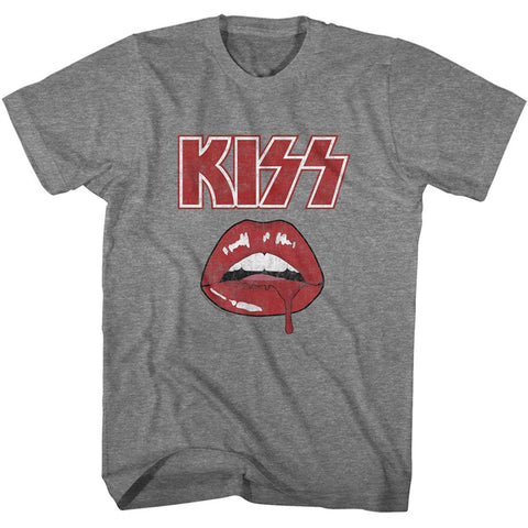 Kiss Graphite Heather Adult S/S Tshirt
