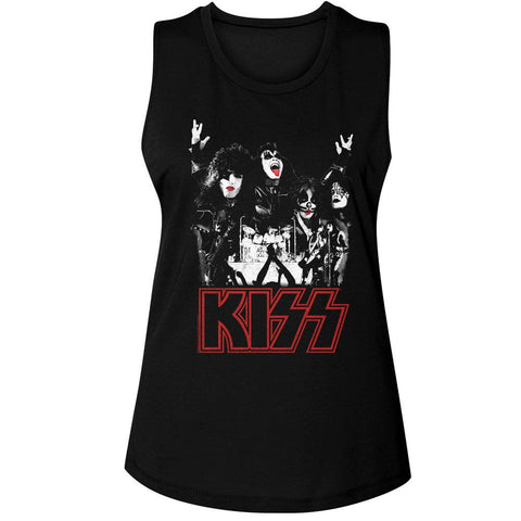 Kiss Black Ladies Muscle Tank