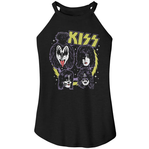Kiss Black Ladies Sleeveless Rocker Tank
