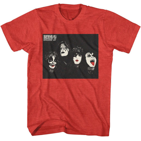 Kiss Red Heather Adult S/S Tshirt