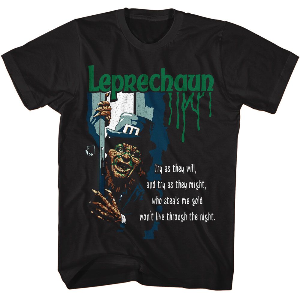 Leprechaun Black Adult Short Sleeve Tshirt
