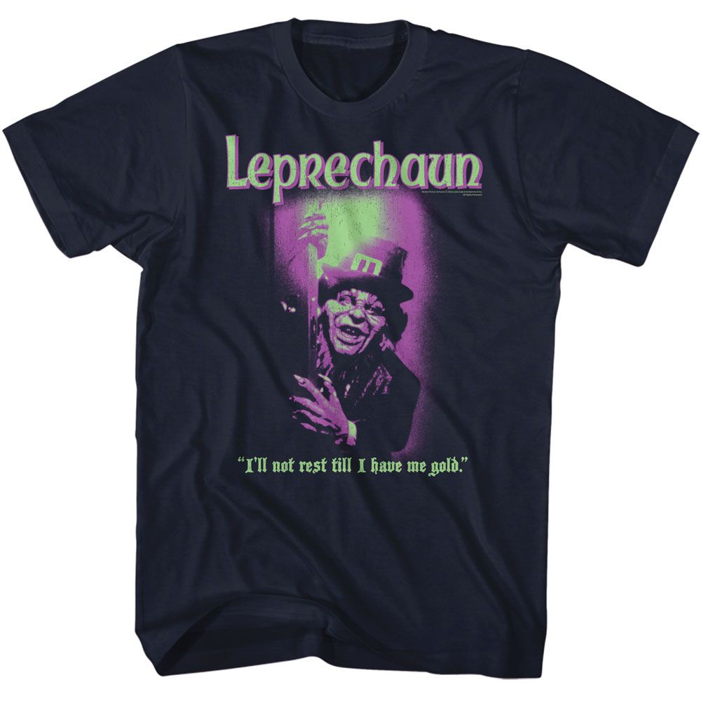 Leprechaun Navy Adult Short Sleeve Tshirt
