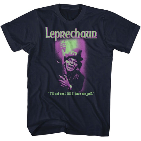 Leprechaun Navy Adult Short Sleeve Tshirt
