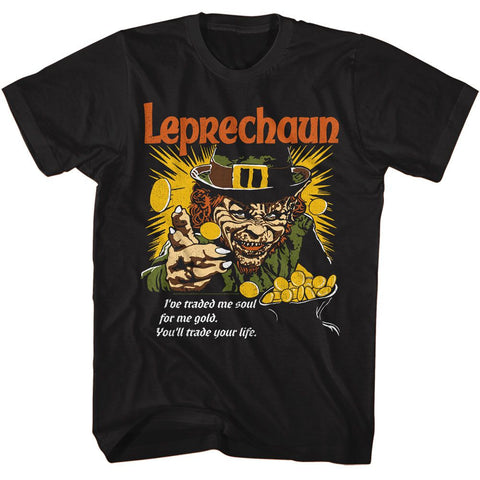 Leprechaun Black Adult Short Sleeve Tshirt