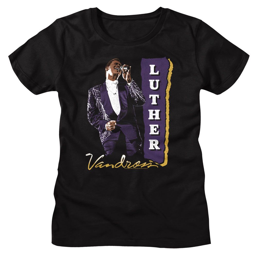 Luther Vandross Black Ladies S/S Tshirt