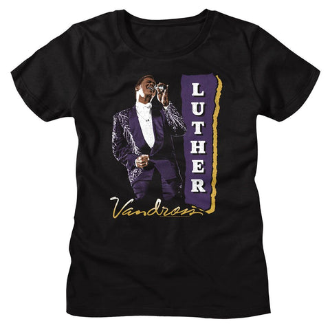 Luther Vandross Black Ladies S/S Tshirt