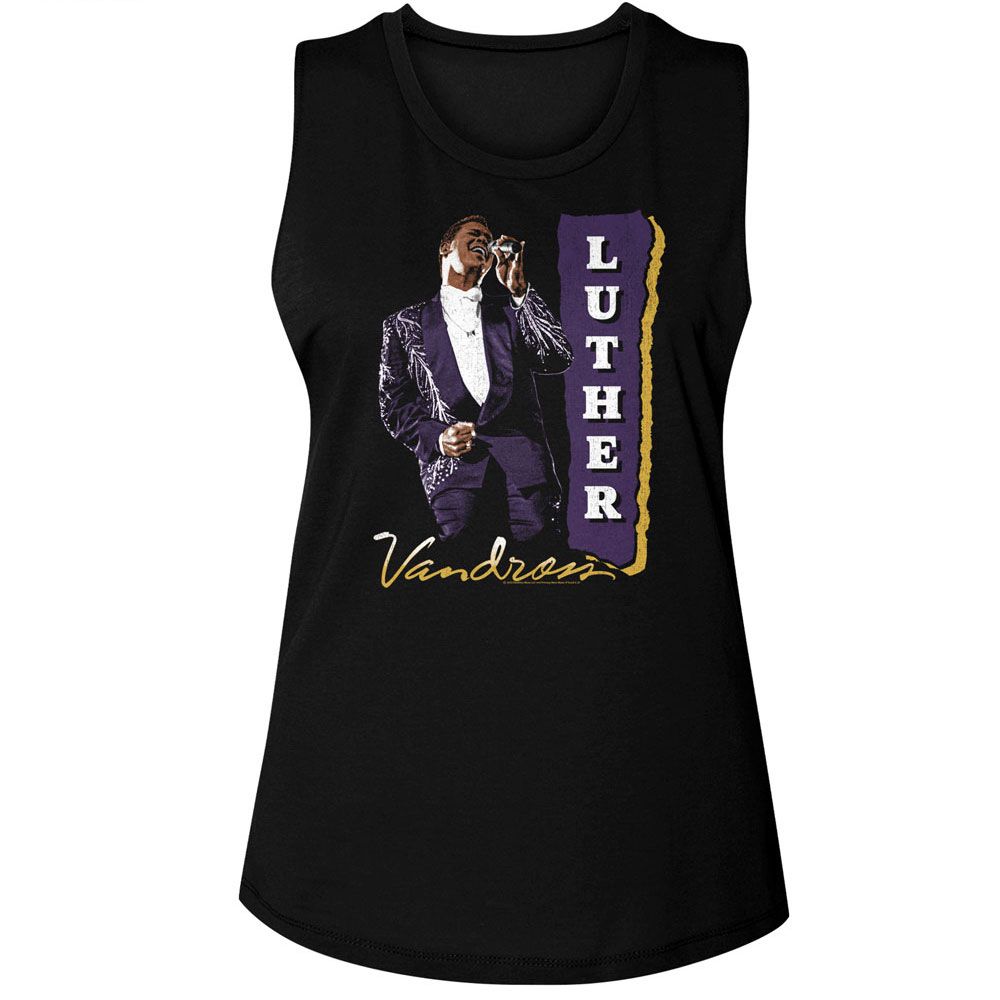 Luther Vandross Black Ladies Muscle Tank