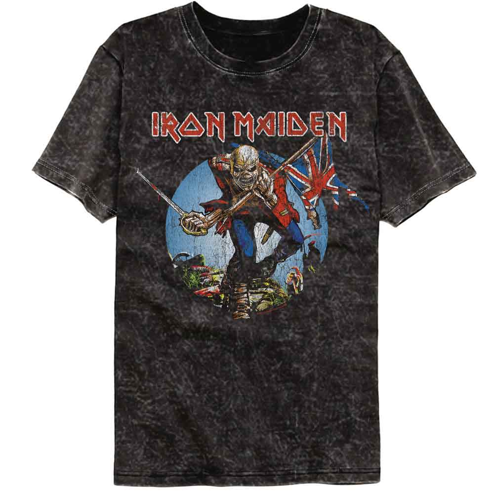 Iron Maiden Black Adult S/S Mineral Wash Tshirt