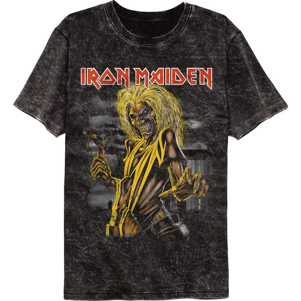 Iron Maiden Black Adult S/S Mineral Wash Tshirt