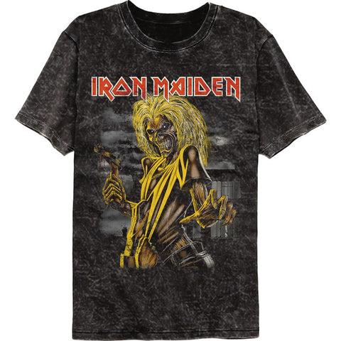 Iron Maiden Black Adult S/S Mineral Wash Tshirt