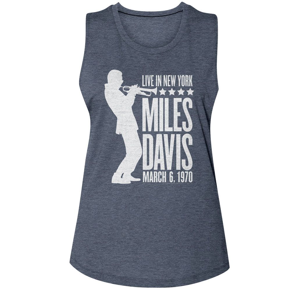 Miles Davis Antique Denim Ladies Muscle Tank