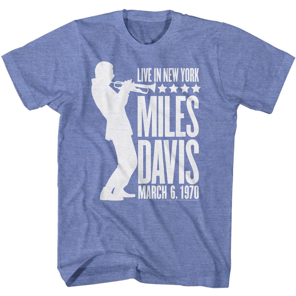 Miles Davis Light Blue Adult S/S Tshirt