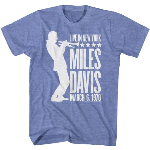 Miles Davis Light Blue Adult S/S Tshirt